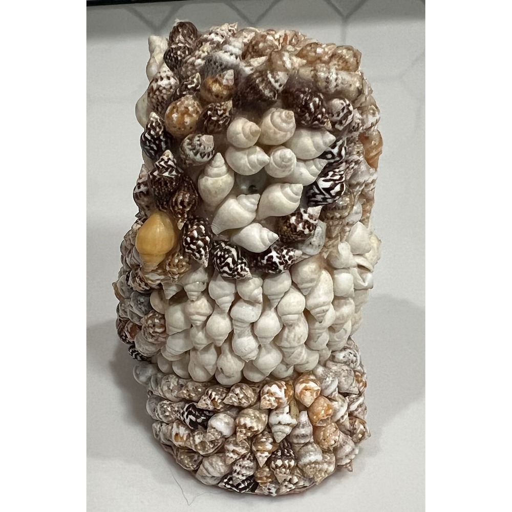 Vintage Seashell Owl Figurine Handcrafted Shell Art Made in Philippines 3.25in - Picture 2 of 9
